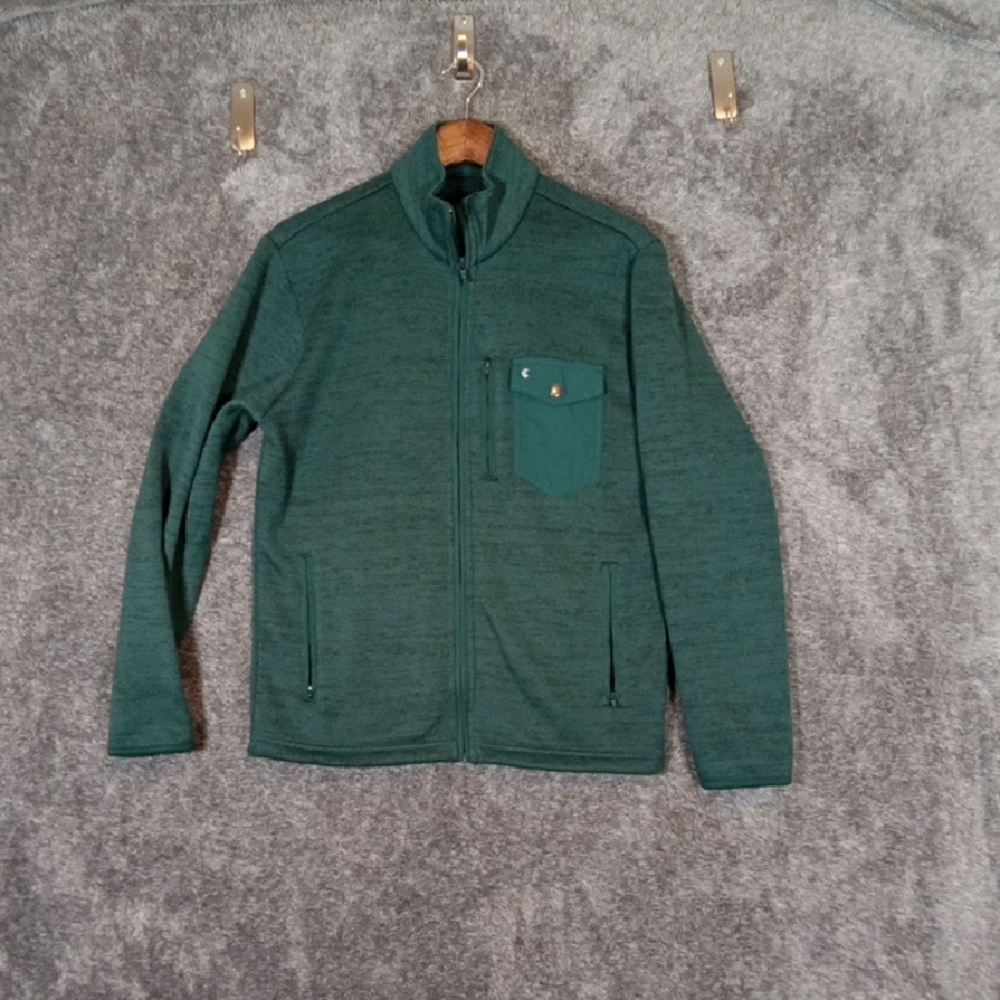 Criquet Mens Kelly Green Full Zip Fleece High Neck Size Small